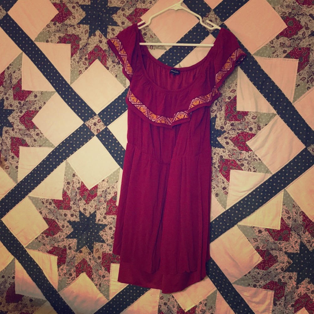 Red Off the Shoulder Sundress